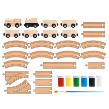 Set of DIY Wooden Train Track Adapters Railway Accessories for Toy Trains - Hobbies, Games, Table Activities for Kids