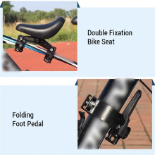Front Mounted Bicycle Seats with Handlebars and Foot Pedals for Kids Children Bicycle Frame Quick Release