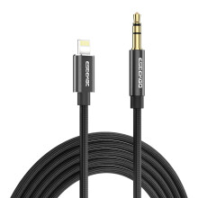1.2M Braided Lightning to 3.5mm Aux Cable — Gold-Plated, Tangle-Free iPhone Audio Cord