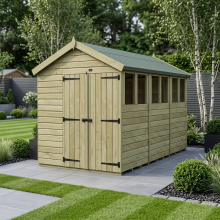 7 x 12 Apex Shed Tanalised (Double Door, With Windows)