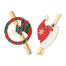 2Stk Xmas Haarnadeln Legierung Weihnachts Haarschmuck