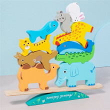 Boys Girls Wooden Animal Blocks Stacking Toy Kids Birthday for Boy Girl Age 2-6 Educational Toys Fine Motor Balance Game