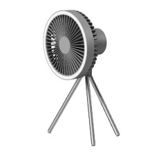 Camping Fan with Portable 3-In-1 LED Light USB Rechargeable Hanging and Standing Large Wind Power
