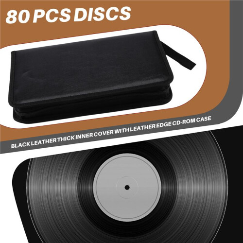 80 VCD DVD CD Faux Leather Case Storage Holder Organizer Black 2