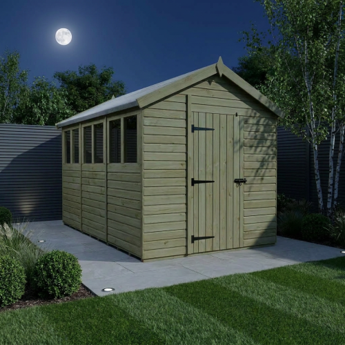 7 x 12 Apex Shed Tanalised (Single Door, With Windows) 2
