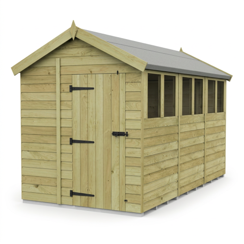 7 x 12 Apex Shed Tanalised (Single Door, With Windows) 1