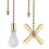 Ceiling Fan Pull Chains Set - 13.6 Inches, Copper, Fan & Light Bulb Design, 2 Pcs Gold 1