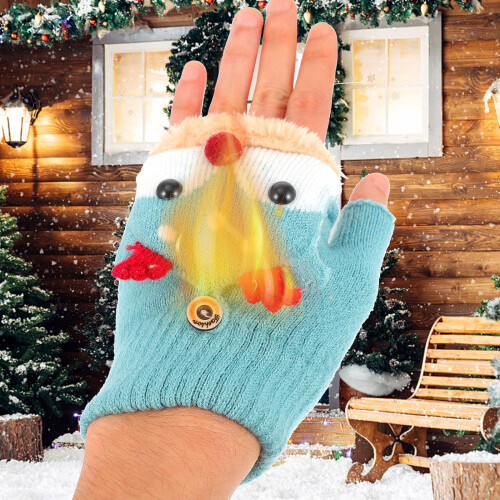 1Paar Kinder Strick Flip-Top Für Wintergrün 2