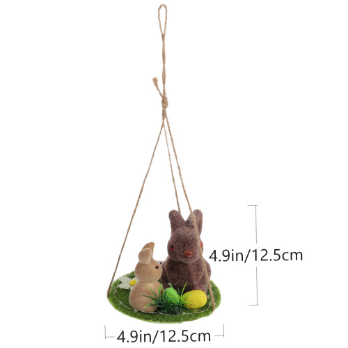 Häschen Ornament Flocking Bunny Adornment Geschenk 1