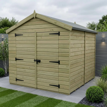 8 x 11 Apex Shed Tanalised (Double Door, No Windows)