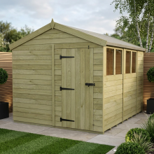 8 x 11 Apex Shed Tanalised (Single Door, With Windows)
