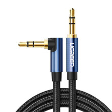 Câble AUX Ugreen, coudé, 3,5 mm, 1 m - Bleu