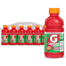 Gatorade Lower Sugar Sports Drink, Fruit Punch, 12 oz Bottles, (12 Pack) | 75% Less Sugar, Electrolyte Sports Drink, Hydration