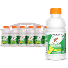 Gatorade Lower Sugar Sports Drink, Lemonade, 12 fl oz Bottles, (12 Pack) | 75% Less Sugar, No Artificial Flavors, Electrolyte Sports Drink, Hydration