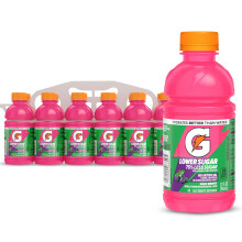 Gatorade Lower Sugar Sports Drink, Rain Berry, 12 fl oz Bottles, (12 Pack) |75% Less Sugar, No Artificial Flavors,Electrolyte Sports Drink, Hydration