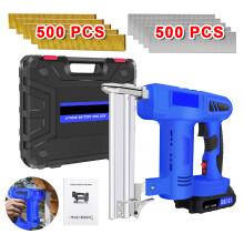 Cordless Nail Gun, Battery-Powered Brad Nailer, with Battery, Charger and Tool Box, for Small Carpentry Decoration and Exhibition Construction