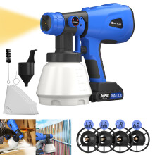 Cordless Paint Sprayer, Electric Spray Gun with 3 Spray Patterns &amp; 4 Replaceable Nozzles, for Furniture, Fence, Car, Metal Wood Painting