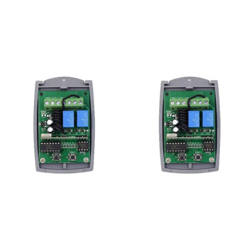 2X Universal 2CH Garage Door Remote Control Receiver 12/24V for 433mhz Learning Code Fixed Code Rolling Code