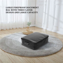 2X Document Bag with Lock, Fireproof 3-Layer Document Storage Box with Waterproof Zipper,Used for Laptops, Documents B