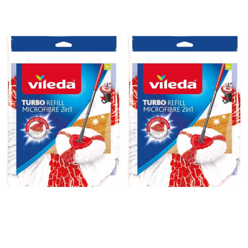 Vileda Vileda Turbo 2in1 Microfibre Mop Refill Twin Pack