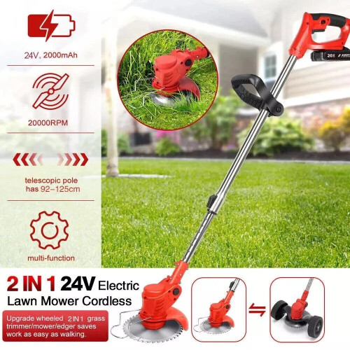 24V Cordless Grass Trimmer with 2 Batteries 2