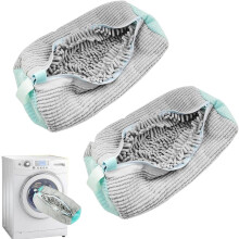 Schuhtasche zum Waschen Schutzhülle Netz Set 2 Stück Grau 39x19 cm — schuhwaschbeutel, schuhnetz, schuhabdeckung