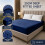 (Navy Blue, King (152 x 200 cm)) Extra Deep 25cm Fitted Sheet Bed Sheets Single Double King Super King Size 3