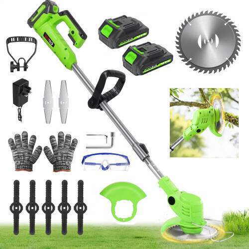 21V Cordless Grass Strimmer 2 Batteries 2