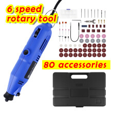 Rotary Tool Kit, 250W Multi-Functional Mini Electric Die Grinder Set with 6 Variable Speed 10000-32000RPM, 80pcs Accessories for Craft Projects &amp; DIY