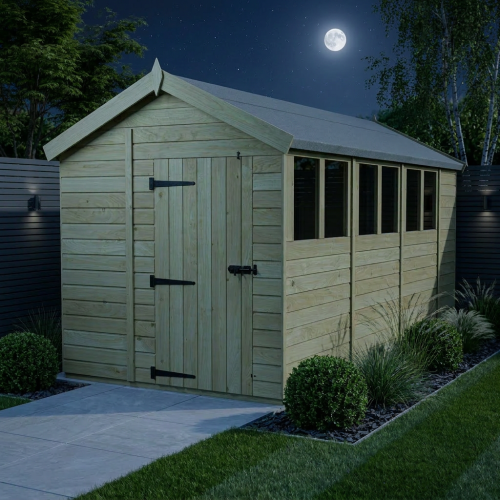 6 x 15 Apex Shed Tanalised (Single Door, With Windows) 2
