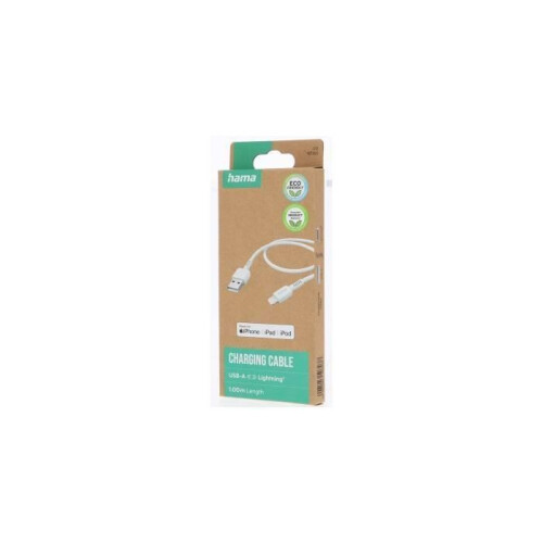 Hama Cable de carga Eco USB-A - Lightning, 1 m, Blanco 2