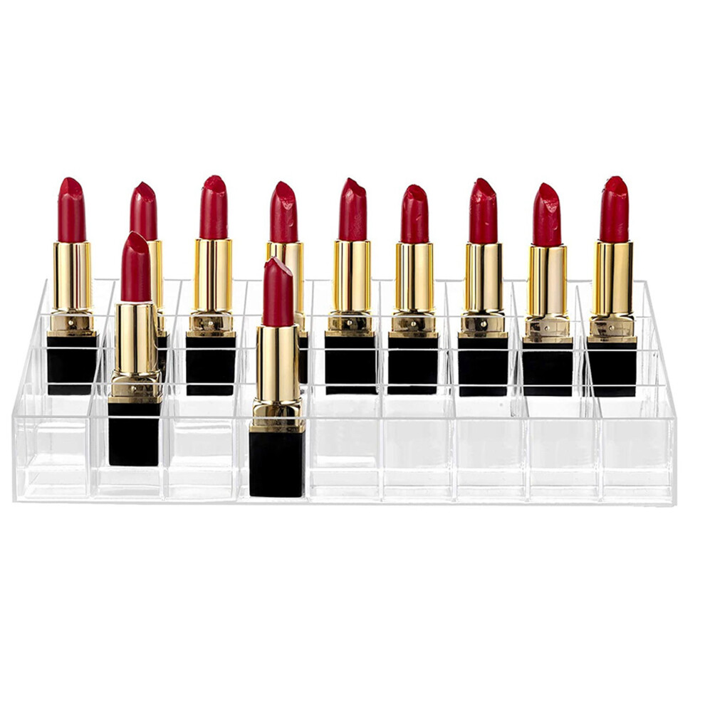 5X 36 Grid Transparent Acrylic Lipstick Storage Rack Cosmetic Display Rack