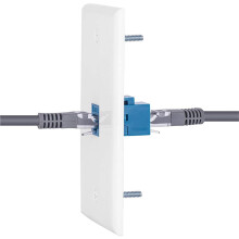 8 Packs Ethernet Coax Wall Plate Outlet with 1 Cat6 Port and 1 Gold-Plated Coax F Type Port RJ45 Wall Plates