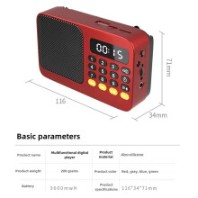 2X FM Radio DAB Radio Portable Small Emergency Recargable Ham Sound Box Vintage Music Speaker Mp3 D