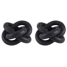 2X Wood Chain Link Decor 3 Link Wood Knot Decor Hand Carved Coffee Table Decor Modern Farmhouse Shelf Decor Boho Black