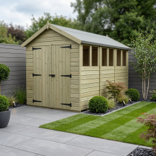 7 x 13 Apex Shed Tanalised (Double Door, With Windows)