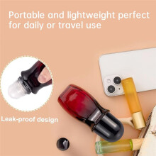 4Pcs Rollerball Bottles Set 50ml Gradient Red Glass Deodorant Roller Bottle and Opener Perfume Roll  Bottles Black