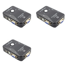 3X KVM- 2-Poorts VGA- USB 2.0 KVM-Muisswitcher Toetsenbord 1920X1080 Box Sharing- VGA-Splitter