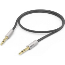 Audio kabel 3,5 mm - Hama - AluLine - 0,5 m - Zwart - Zilver - Aluminium, Koper