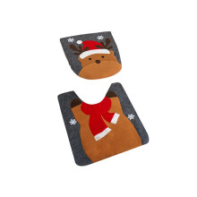 Kersttoiletbrilhoes en Tapijtset Kerstdecoratie Badkamer Elandenstijl