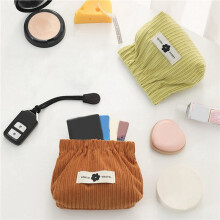 8X Corduroy Elastische Haarelastiekjesorganizer, Draagbare Reiscorduroy Elastische Opbergtas, Corduroy Lippenstifttas, Corduroy Opbergtas