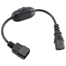 C14 to C5 Power Cord with /OFF , 1ft/30cm, 18AWG, 10A 250V, IEC 320 C14 Male to C5 Female