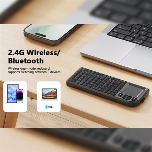 Wireless   Keyboard with Red Laser Touch Mouse Multifunctional 2.4G Keyboard for Ios Windows Android 2
