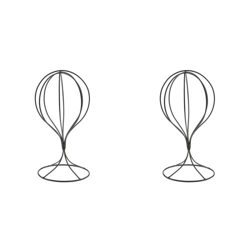 2 Pcs Hat Holder Hat Model Stand Tabletop Wig Cap Bonnet Display Stand Rack-Black