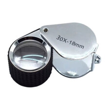 30X 18mm Pocket Loupe Magnifier Jewelry Magnifying Glass Foldable Diamond Lupa Triplet Jewelers Eye Glass Tool