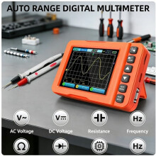 60MSa/S Digital Oscilloscope with Multimeter & Signal Generator, 15MHz Bandwidth 3.2" IPS LCD