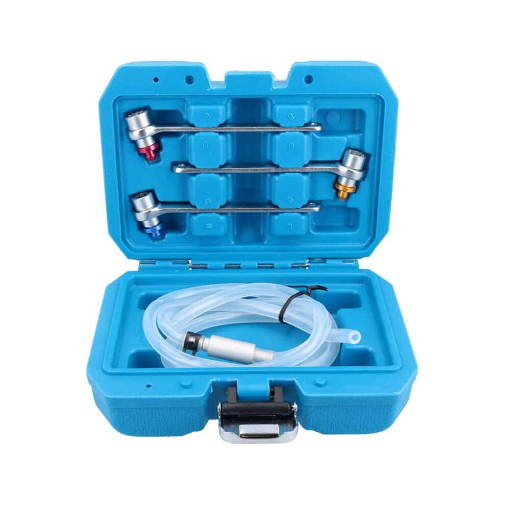 Brecantia Brake Bleeding Wrench Kit With Silicone Hose Fluid Bleeder Tool And Storage Box Automobile Maintenance Equipment