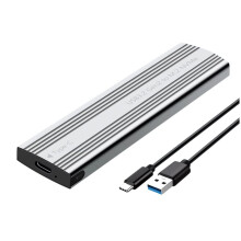 M.2 SSD Enclosure NVMe Protocol M.2 to USB3.2 Gen2 Type-C 10Gbps SSD Case M.2 Solid State Mobile Hard Disk Box Silver