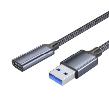 USB3.0 to Type-C Female Extension Cable 10Gbps High-Speed Transmission for Laptop Digital Headphones