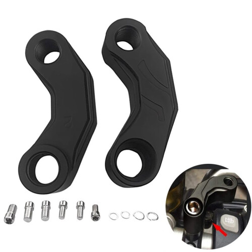 Aluminium Motorcycle Mirror Extenders Set Mirror Riser Extend Adapter Extender for Enhanced Rear View 1
